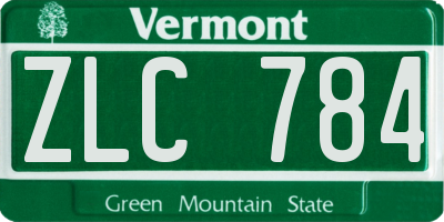 VT license plate ZLC784