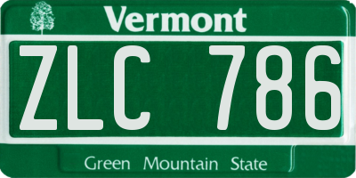 VT license plate ZLC786