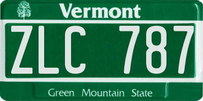 VT license plate ZLC787