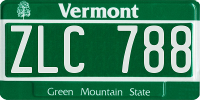 VT license plate ZLC788
