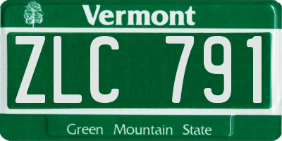 VT license plate ZLC791