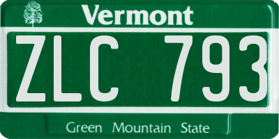 VT license plate ZLC793