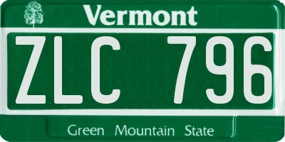 VT license plate ZLC796
