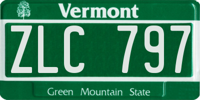 VT license plate ZLC797