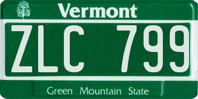 VT license plate ZLC799