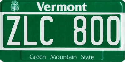 VT license plate ZLC800