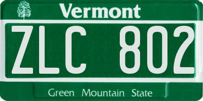 VT license plate ZLC802