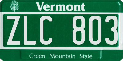VT license plate ZLC803