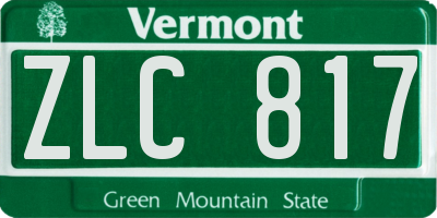 VT license plate ZLC817