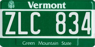 VT license plate ZLC834