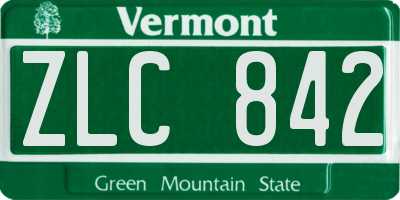 VT license plate ZLC842