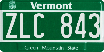 VT license plate ZLC843