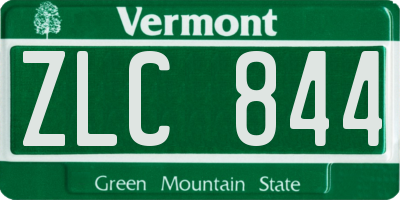VT license plate ZLC844
