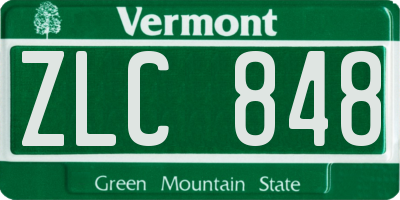 VT license plate ZLC848