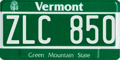 VT license plate ZLC850