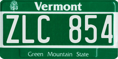 VT license plate ZLC854