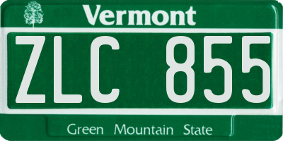 VT license plate ZLC855