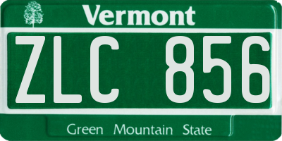 VT license plate ZLC856