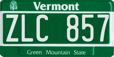 VT license plate ZLC857