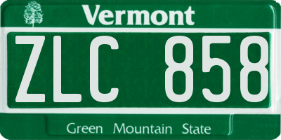 VT license plate ZLC858
