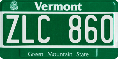 VT license plate ZLC860
