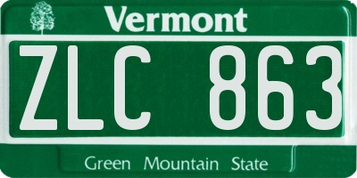 VT license plate ZLC863