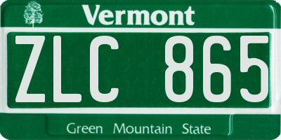 VT license plate ZLC865