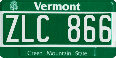 VT license plate ZLC866
