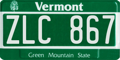 VT license plate ZLC867