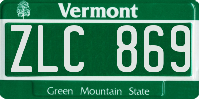 VT license plate ZLC869