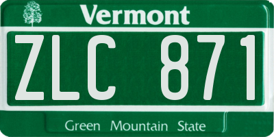 VT license plate ZLC871