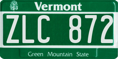 VT license plate ZLC872
