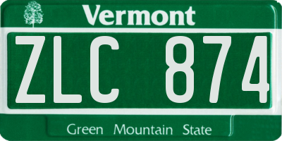 VT license plate ZLC874