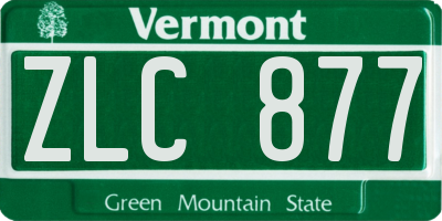 VT license plate ZLC877