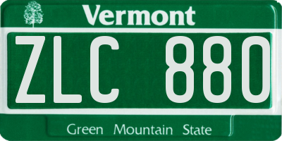 VT license plate ZLC880