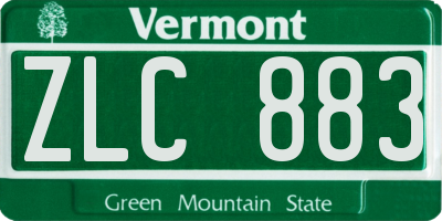 VT license plate ZLC883