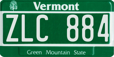 VT license plate ZLC884