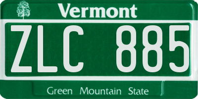 VT license plate ZLC885