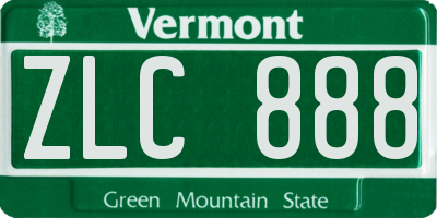 VT license plate ZLC888
