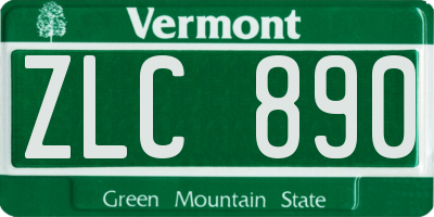 VT license plate ZLC890