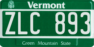 VT license plate ZLC893