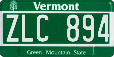 VT license plate ZLC894