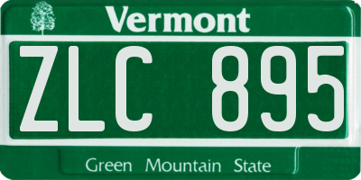 VT license plate ZLC895