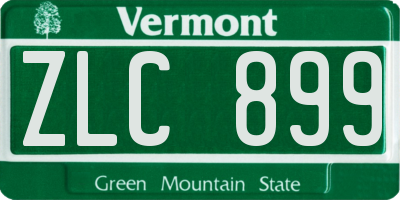 VT license plate ZLC899