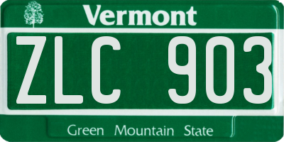VT license plate ZLC903