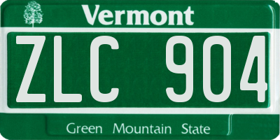 VT license plate ZLC904