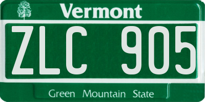 VT license plate ZLC905