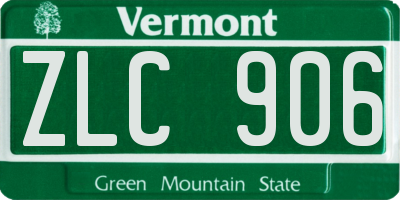 VT license plate ZLC906
