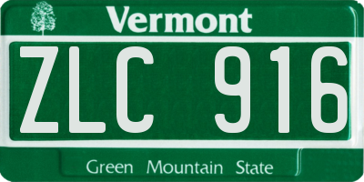 VT license plate ZLC916