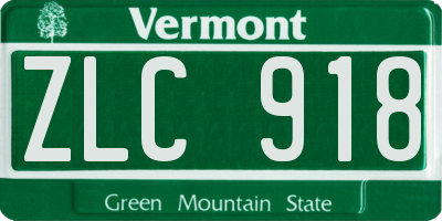 VT license plate ZLC918